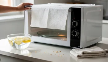Kaip visada turėti nepriekaištingai švarų mikrobangų krosnelę: sugeriamo popieriaus triukas