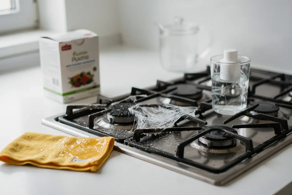 Nei brangūs valikliai, nei baliklis: kaip nuvalyti viryklės degiklius, kad neliktų riebalų